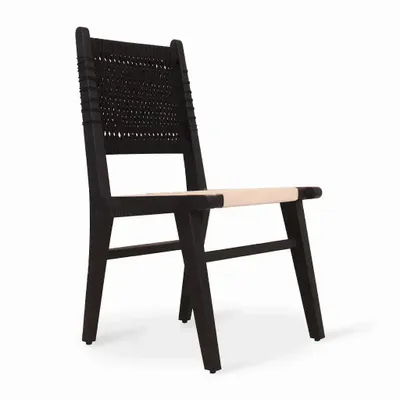 Chairs - Asandi - Black with Full Cotton Rope - ALANKARAM