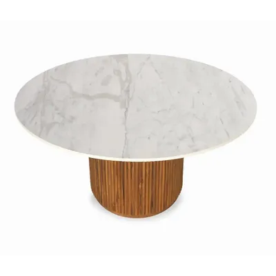 Desks - Aruna - Teakwood Open Office Table with Quartz Top - ALANKARAM