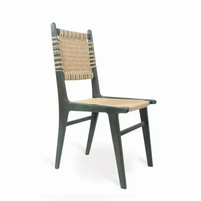 Chaises - Asandi - Vert avec corde en coton - ALANKARAM