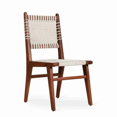 Chaises - Asandi - Bois de teck avec corde en coton - ALANKARAM