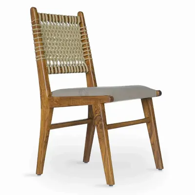 Chaises - Asandi - Dossier rembourré en corde de coton - ALANKARAM