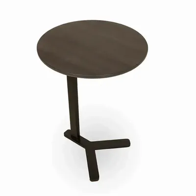 Autres tables  - Atọ - Table pour ordinateur portable en métal avec plateau en bois massif - ALANKARAM