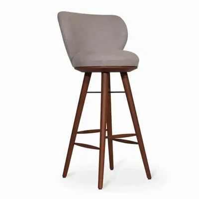 Chaises - Bhrami - Chaise haute en bois teinté noyer - ALANKARAM