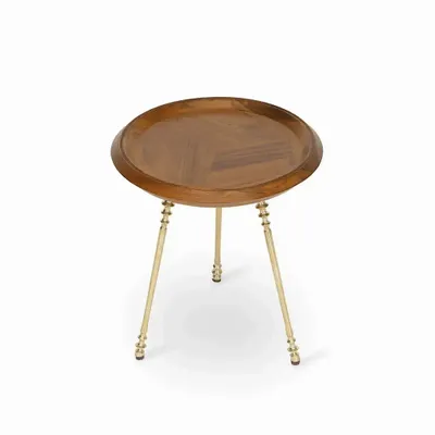 Autres tables  - Conico - Ensemble de tables d'appoint en teck avec laiton - ALANKARAM