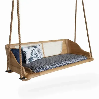 Children's games - Donus - Teakwood Swing with Rattan - ALANKARAM