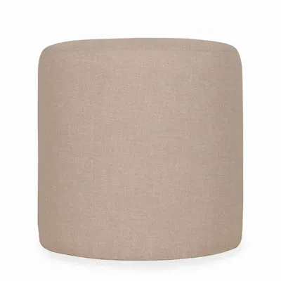 Poufs - Pouf rond en tissu gris - ALANKARAM