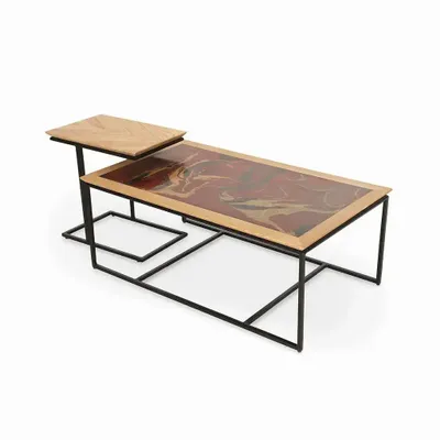 Other tables - Dualis - Center Table with Multicolor Artwork - ALANKARAM