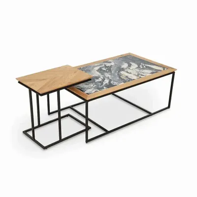 Autres tables  - Dualis - Table basse avec illustration multicolore - ALANKARAM
