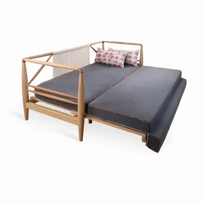 Sofas - Ikili - Solidwood Three Seater Sofa Cum Bed - ALANKARAM