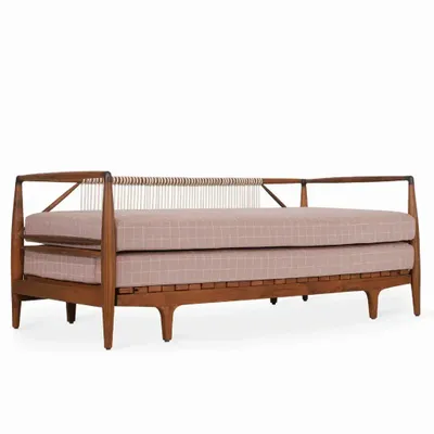 Sofas - Ikili - Teakwood Three Seater Sofa Cum Bed - ALANKARAM