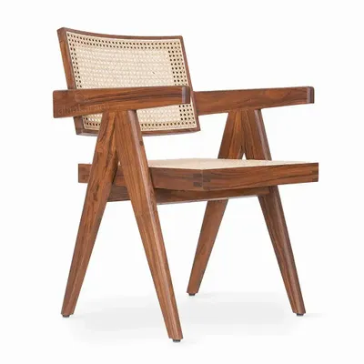 Chairs - Jeanneret - Teakwood Dining / Office Chair - ALANKARAM