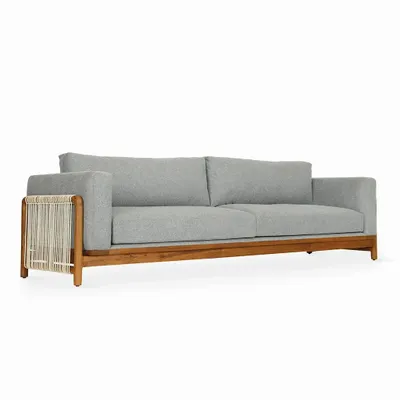 Sofas - Kaha - Three Seater Teakwood Sofa - ALANKARAM