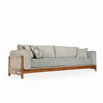 Sofas - Kaha Four Seater Teakwood Sofa - ALANKARAM