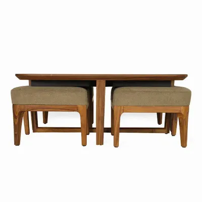 Other tables - Kiota - Teakwood Nested Center Table - ALANKARAM