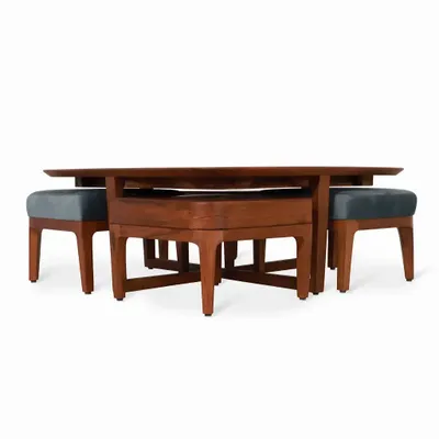 Other tables - Kiota - Teakwood Nested Center Table - ALANKARAM