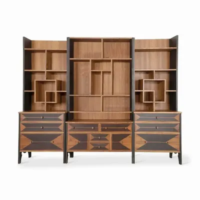 Bookshelves - Kitaplik Solidwood Bookshelf with Black Color - ALANKARAM