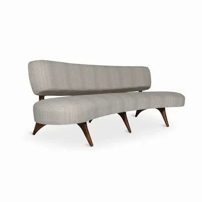 Canapés - Kopiko - Canapé trois places incurvé en teck - ALANKARAM