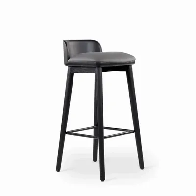 Chaises - Chaise haute / de bar Koyu en similicuir - ALANKARAM