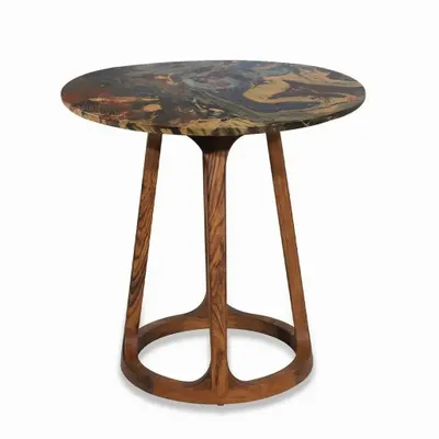 Other tables - Kruhy - Teakwood Cafe Table - ALANKARAM