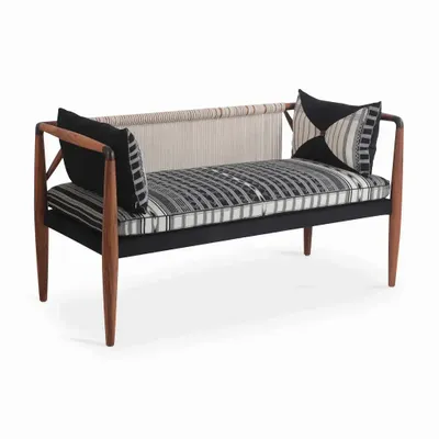 Sofas - Kutu - Two Seater Teakwood Sofa - ALANKARAM