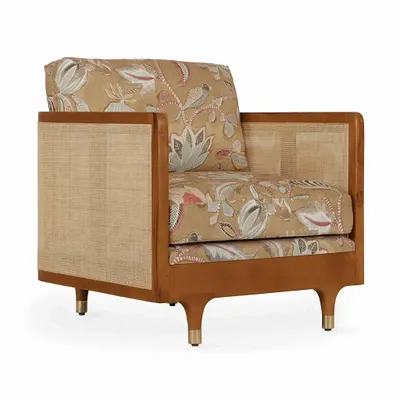 Canapés - Luk - Canapé en tissu imprimé multicolore en teck - ALANKARAM