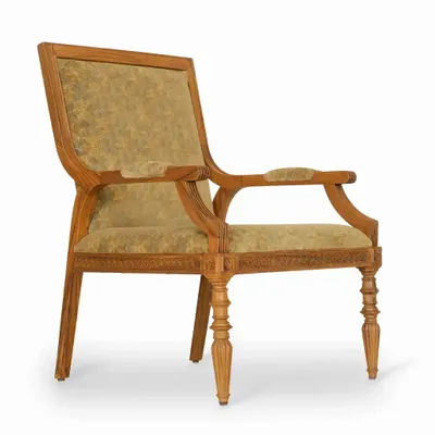 Chaises - Chaise longue en teck Masani avec tissu vert - ALANKARAM