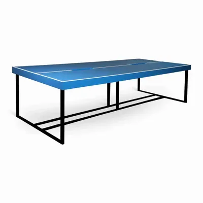 Tableaux - Miihi - Table de réunion en métal avec plateau en bois massif - ALANKARAM