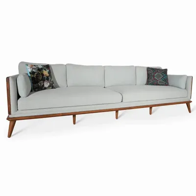 Sofas - Mysig - Four Seater Teakwood Sofa - ALANKARAM