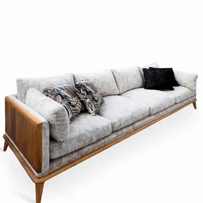 Sofas - Mysig - Four Seater Teakwood Sofa - ALANKARAM
