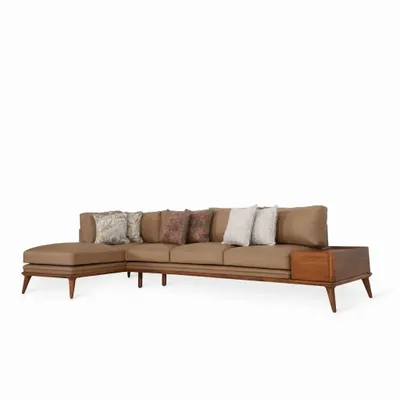 Sofas - Mysig - Teakwood Five Seater Sofa - ALANKARAM