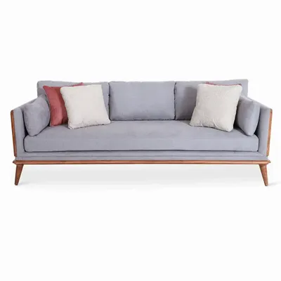 Sofas - Mysig - Three Seater Teakwood Sofa - ALANKARAM