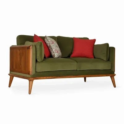 Sofas - Mysig - Two Seater Teakwood Sofa - ALANKARAM