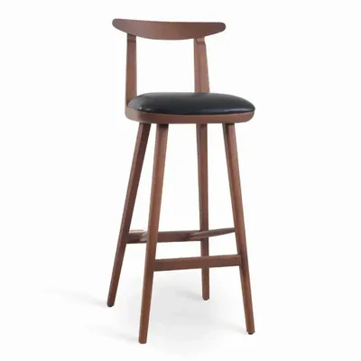 Chaises - Oriq - Chaise haute / de bar avec finition teintée noyer - ALANKARAM