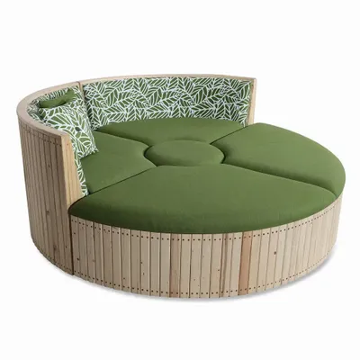 Canapés - Oddeli - Canapé d'extérieur reconfigurable en tissu vert - ALANKARAM