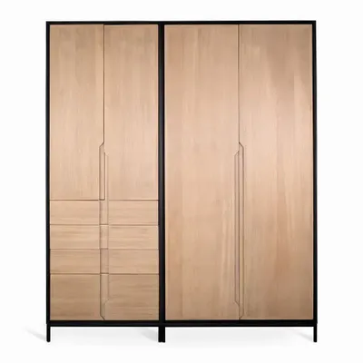 Armoires - Armoire Orman en bois massif avec pieds en métal - ALANKARAM