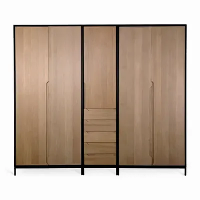 Armoires - Armoire Orman en bois massif avec pieds en métal - ALANKARAM