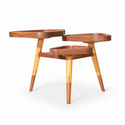 Other tables - Patu - Side Table with Solidwood base - ALANKARAM
