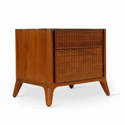 Night tables - Piedra Teakwood Bedside Unit - ALANKARAM