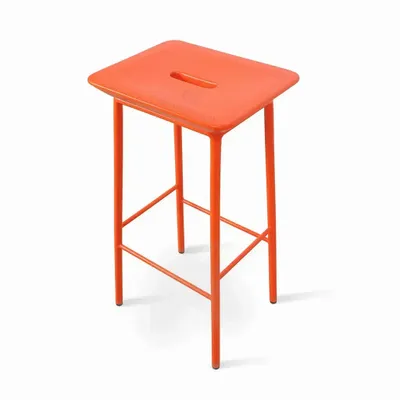 Chaises - Tabouret haut / de bar Pluma Metal (PU massif) - ALANKARAM