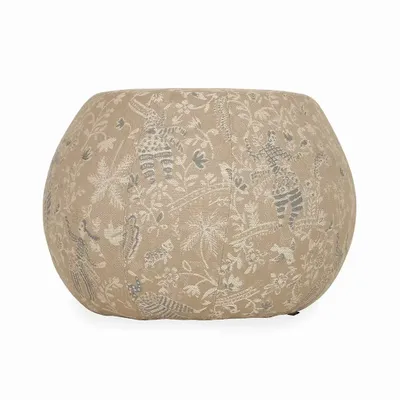 Poufs - Pouf rond en tissu imprimé multicolore - ALANKARAM