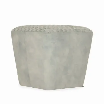 Poufs - Pouf - Ottoman carré en forme de pyramide avec tissu vert - ALANKARAM