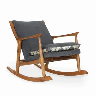 Chaises - Ruru - Fauteuil lounge en tissu gris anthracite - ALANKARAM