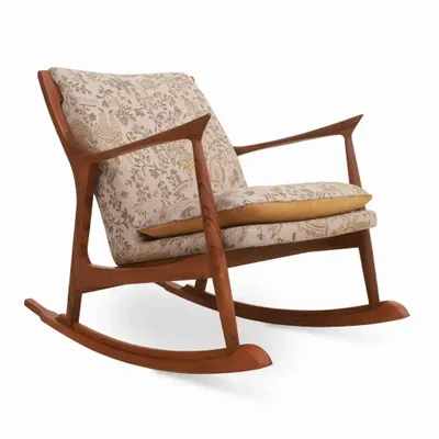 Chaises - Ruru - Fauteuil Lounge avec imprimé crème - ALANKARAM