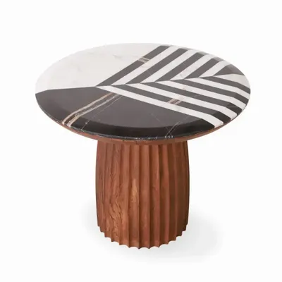 Other tables - Silinda - Teakwood Side Table - ALANKARAM