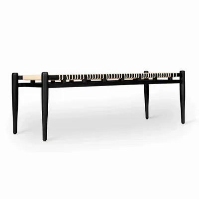 Benches - Tenshi - Solidwood Bench with Off White Rope - ALANKARAM