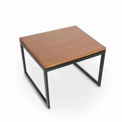Autres tables  - Tika - Table en métal avec plateau en teck - ALANKARAM