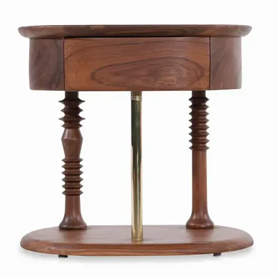 Night tables - Tohu Teakwood Bedside Table - ALANKARAM