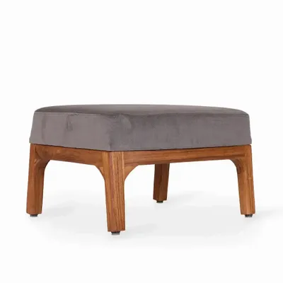 Repose-pieds - Toso - Repose-pieds en tissu noir anthracite - ALANKARAM
