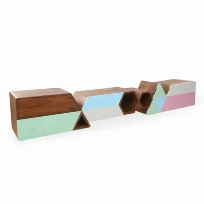 TV stands - Trokuti - TV Unit with Colorful Fronts - ALANKARAM