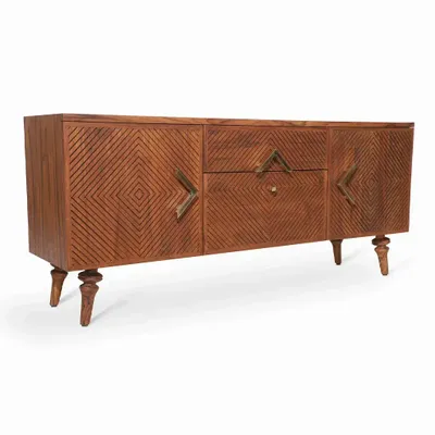 TV stands - Ubin Teakwood TV Unit - ALANKARAM